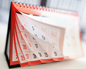 calendar with pages flapping open